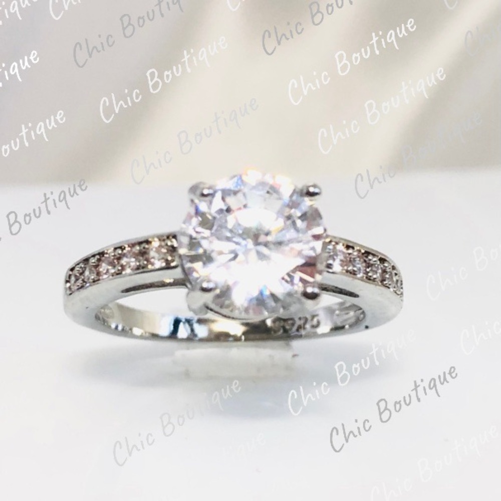 (662) 3 Cttw Round Cut Diamond 14k Gold 925 Ring